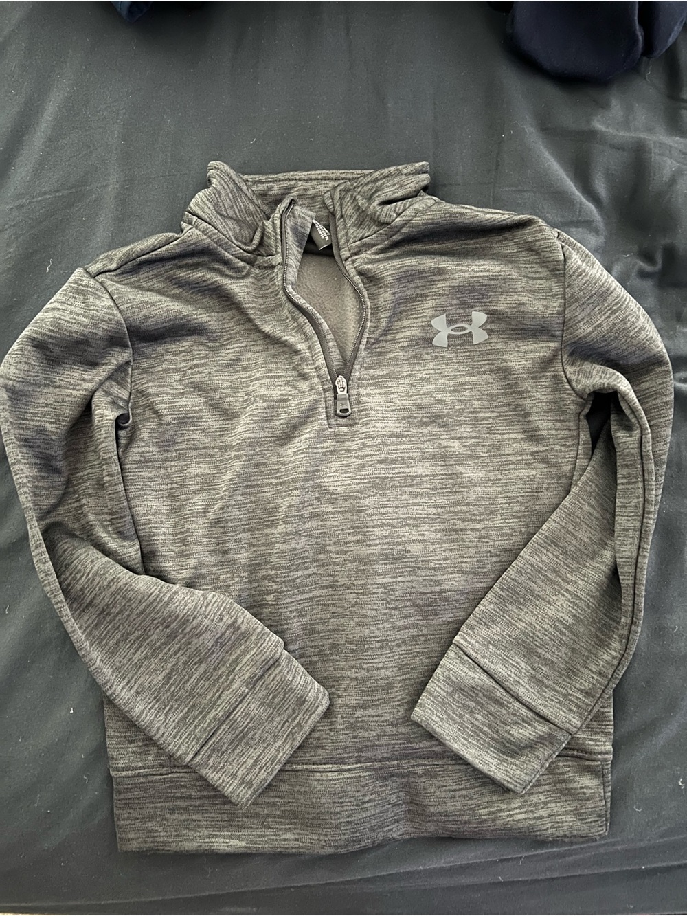 Under Armour Boys Gray Quarter Zip Pullover Sweatshirt